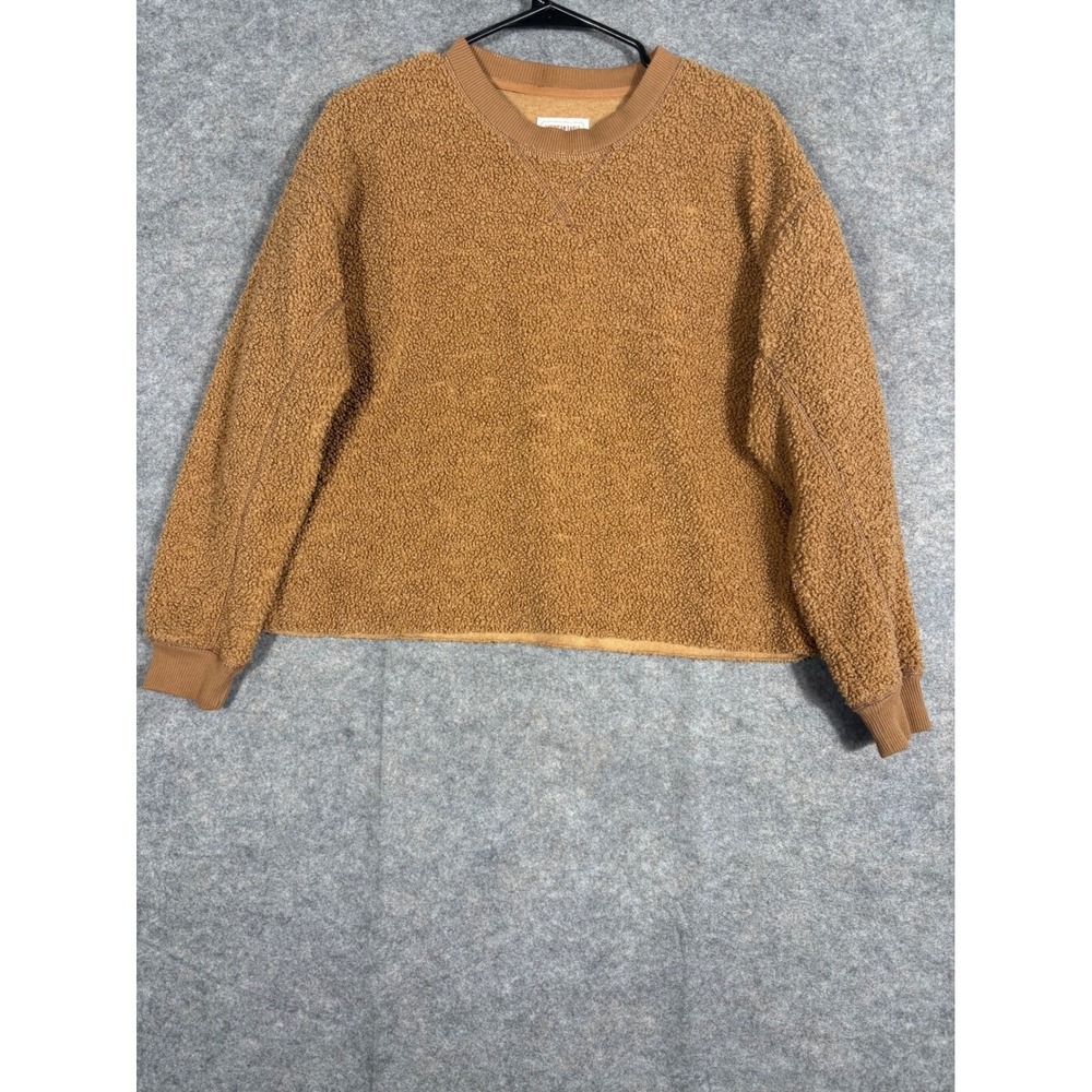 American Eagle‎ Outfitters Womens Sherpa Fleece Pullover Sweatshirt Tan XS